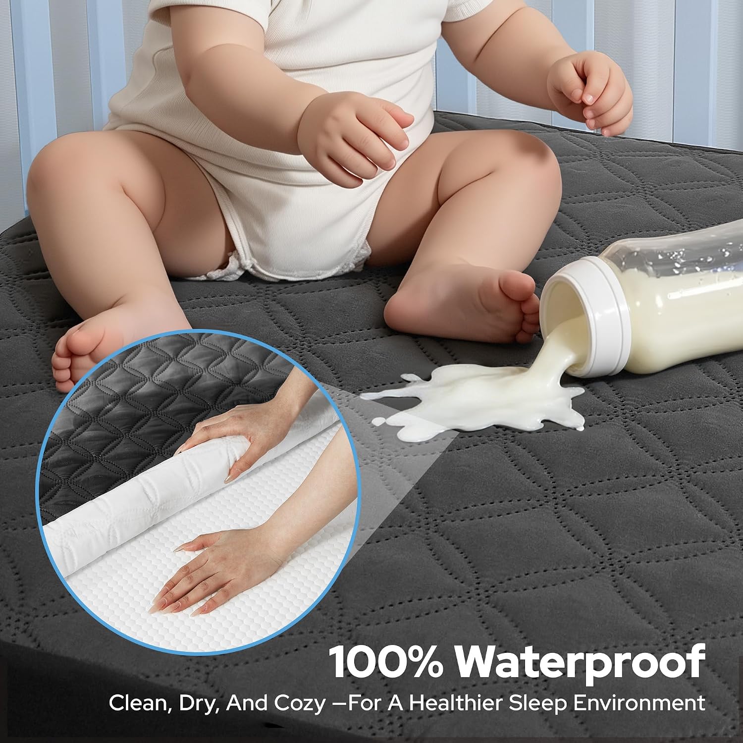 BEDLORE Crib Mattress Protector — Waterproof 2 Pack view 2