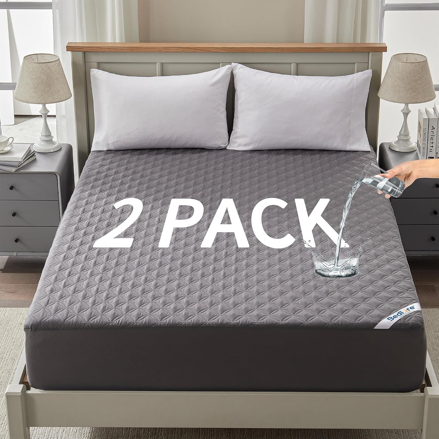 BEDLORE Waterproof Mattress Protector — Queen, 2 Pack