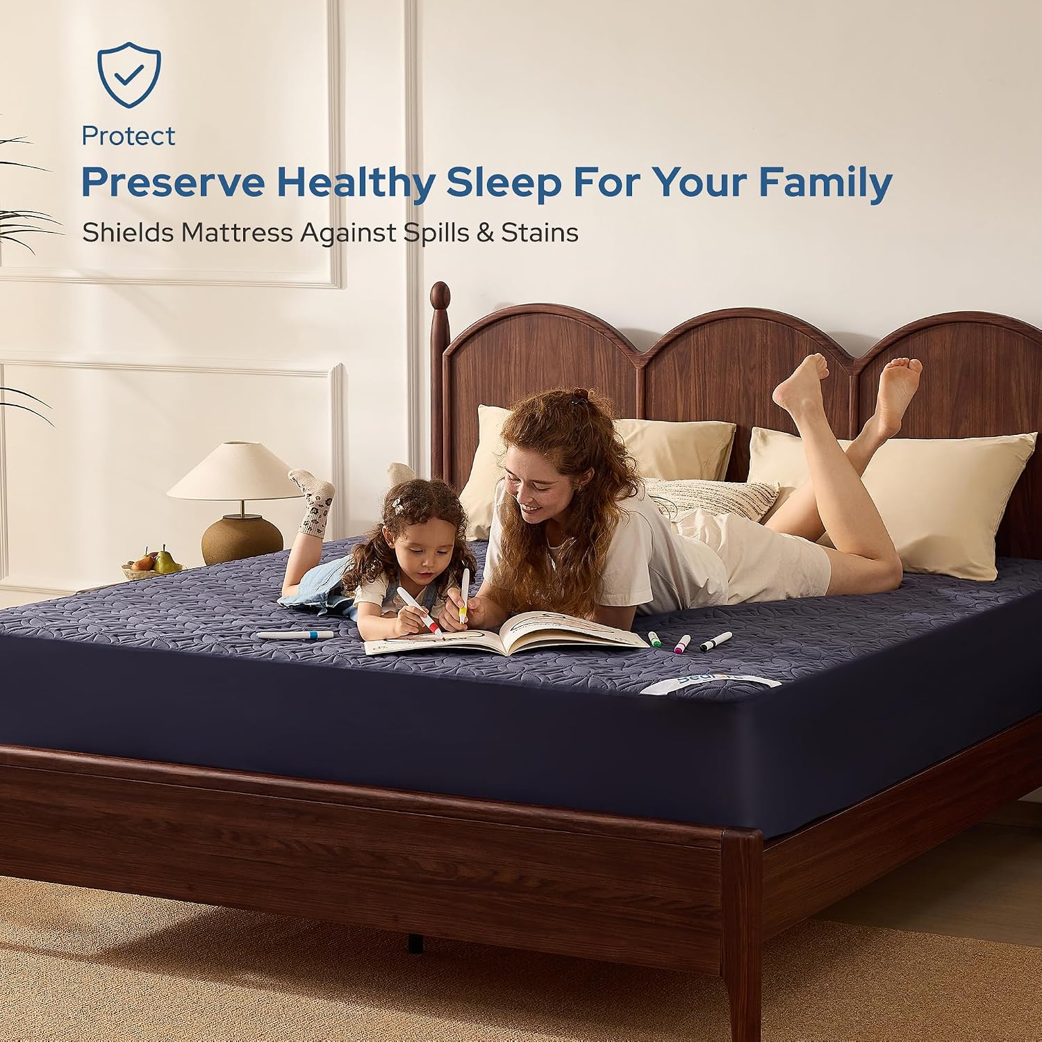 BEDLORE Waterproof Mattress Protector — Queen, Deep Pocket 6"–18" view 2
