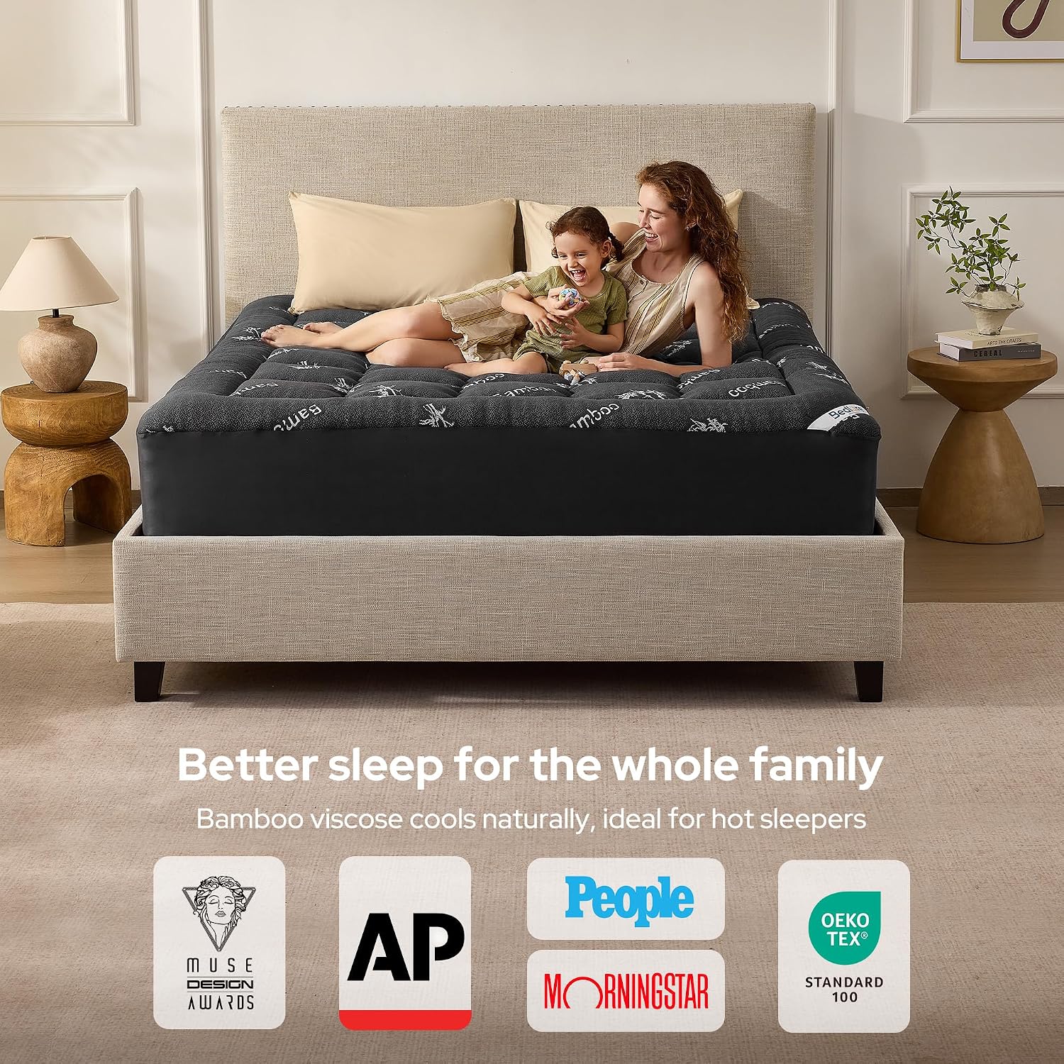 BEDLORE Mattress Topper — King, Pillow Top view 2