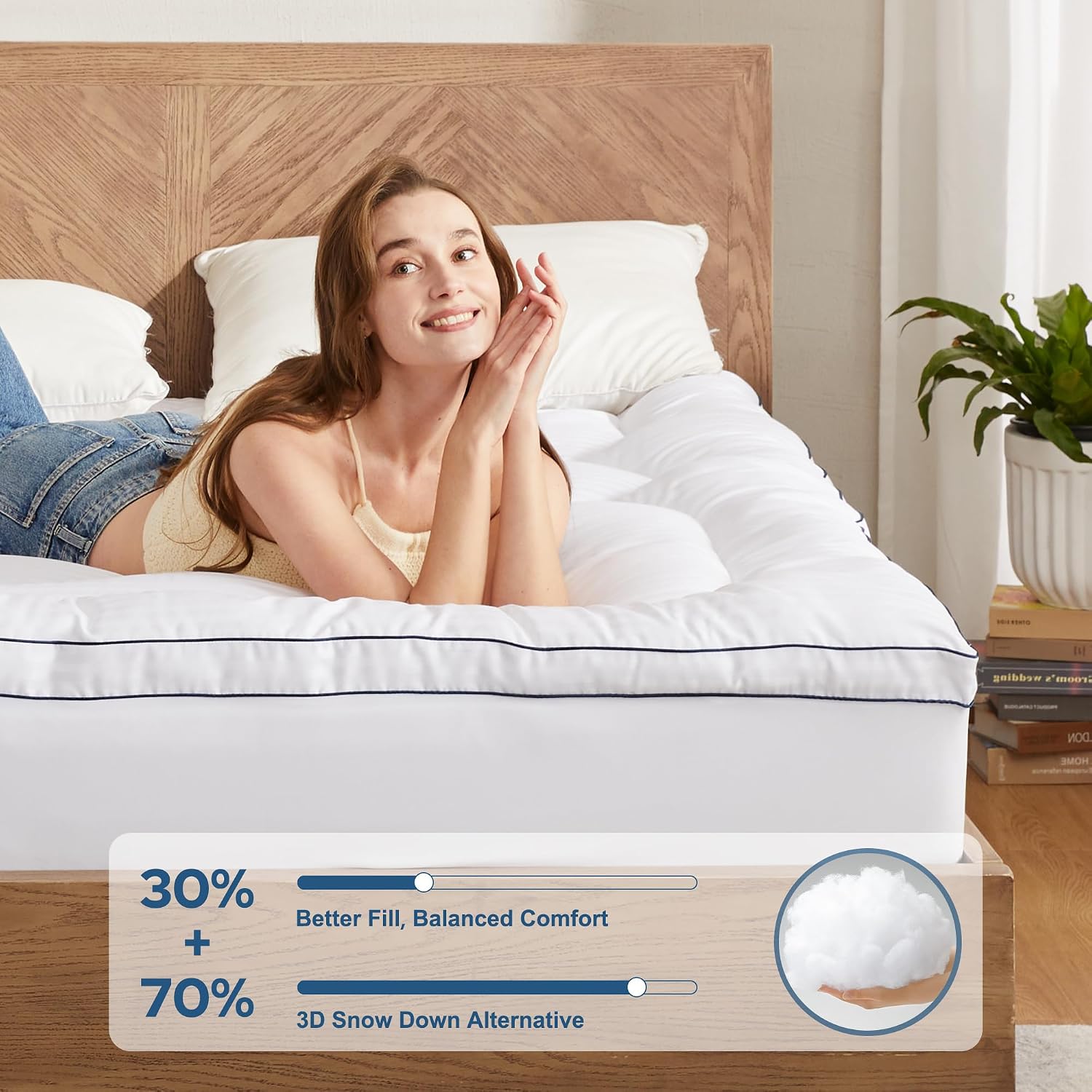 BEDLORE Mattress Pad — Queen, for Back Pain Relief view 2
